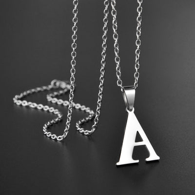 26 Alphabet Letters A-Z Name Pendant Stainless Steel Necklace Initial Minimalist Necklaces For Men Women Fashion Gifts Wholesale