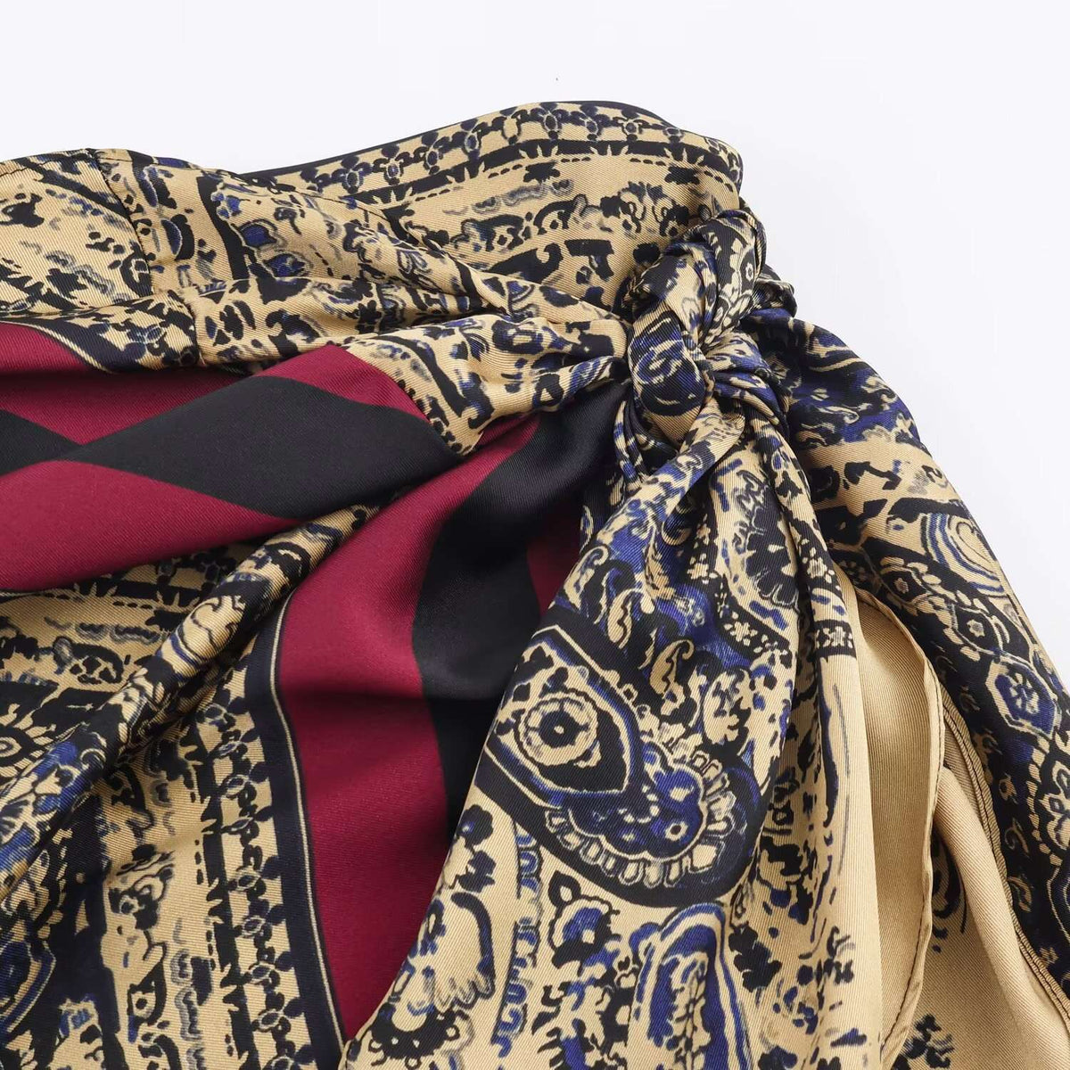 2025 autumn new women's clothing casual fashion versatile elegant temperament vacation style paisley wrapped skirt