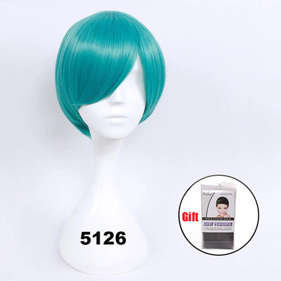 Snoya 30cm synthetic short Wig purple blue red yellow high temperature fiber Wig Costume Party Cosplay Wig 23 colors