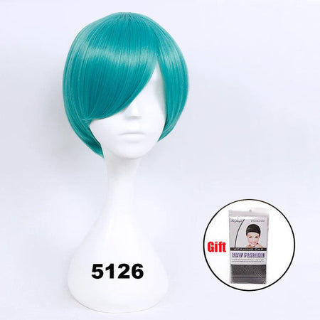 Snoya 30cm synthetic short Wig purple blue red yellow high temperature fiber Wig Costume Party Cosplay Wig 23 colors