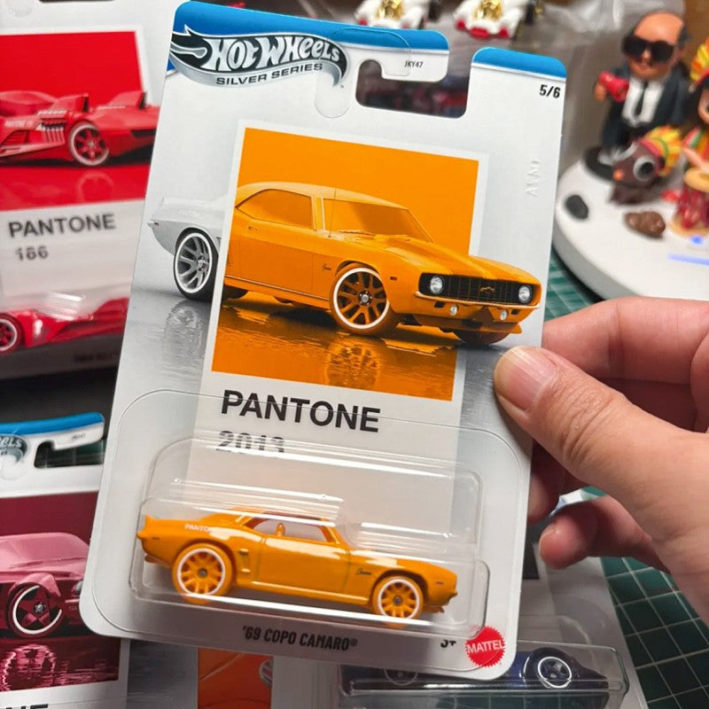 Genuine Hot Wheels Silver Series Pantone Artsy Set Porsche/Camaro/Kombi/Mustang/Nissan 1:64 Diecast Vehicle Alloy Car Model Gift
