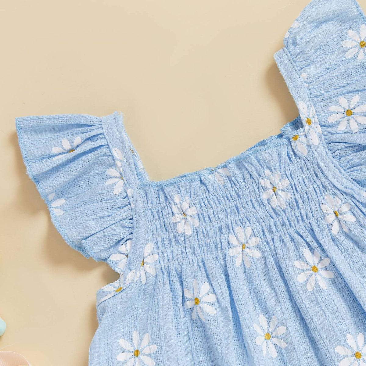 Baby Girl Daisy Outfit Toddler Girls Flying Sleeve Babydoll Tops Elastic Waist Ruffle Shorts Cute Summer Clothes 2Pcs Sets
