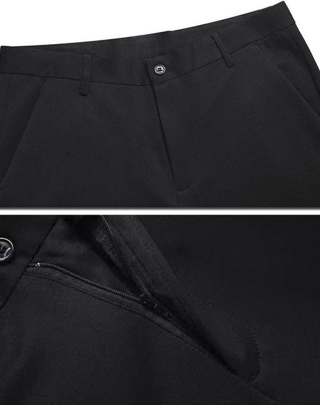 Spring Autumn Men's Smart Casual Pants Black Navy Blue Suit Pants Office Male Trousers Big Size Elegant Sports Straight Pants