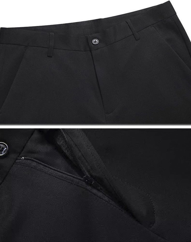 Spring Autumn Men's Smart Casual Pants Black Navy Blue Suit Pants Office Male Trousers Big Size Elegant Sports Straight Pants
