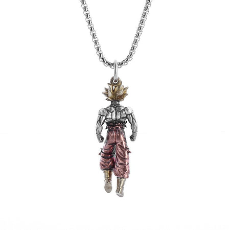 New Anime Cartoon Dragon Ball Z Super Saiyan Son Goku Alloy Electroplate Personality Hip Hop