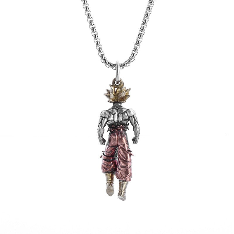 New Anime Cartoon Dragon Ball Z Super Saiyan Son Goku Alloy Electroplate Personality Hip Hop
