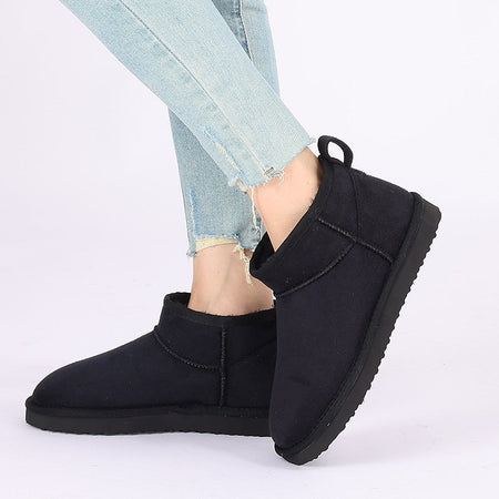 Smile PoP New Winter Cotton Women Boots Warm Suede Women Shoes Casual Plush Mini Cotton Snow Boots Nonslip Furry Ankle Shoes