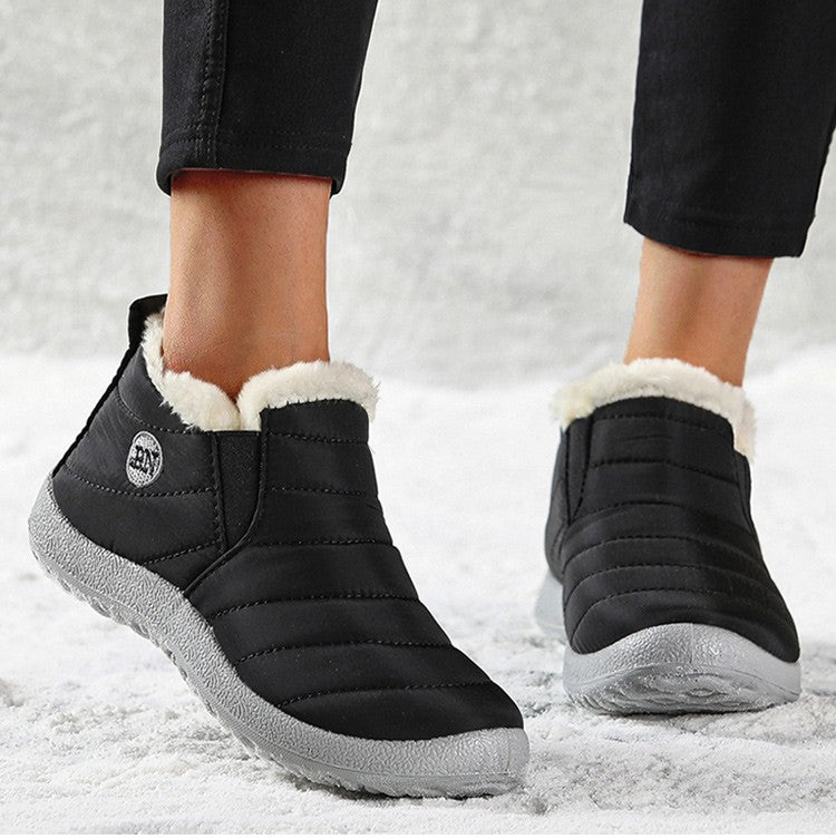 Women Boots Waterproof Winter Boots Fur Shoes Women Slip On Ankle Boots Snow Botas Mujer 2025 Winter Shoes Couple Short Boot