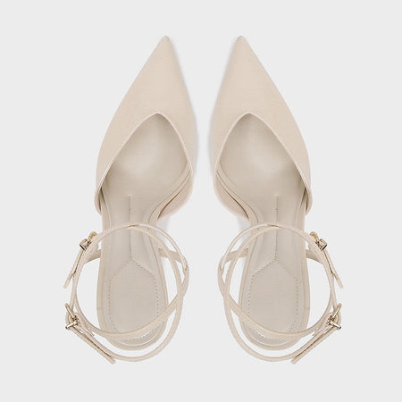 Sexy Pointed Toe Patent Leather Women Pumps Elegant Ankle Strap Buckle High Heels Luxury Designer Shoes Mules Heeled Sandals