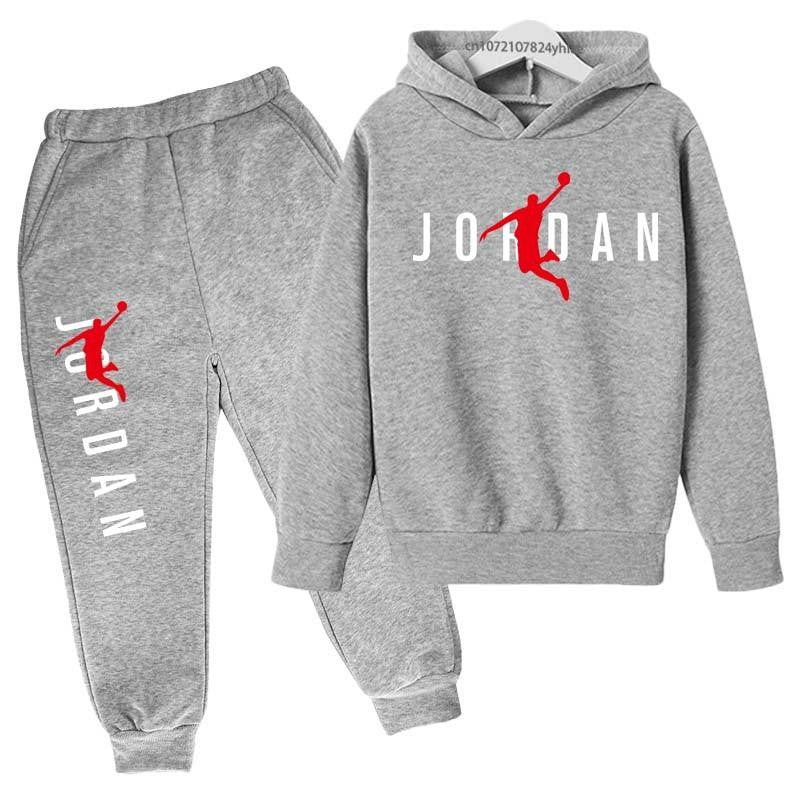 Children Spring  Autumn Hoodie Pants Two Piece Suit Boys And Girls Outdoor Sports Set Kid Casual Pullover basketball Coat