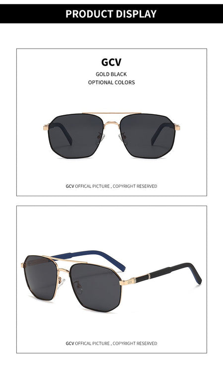 GCV 2025 Brand Classic Pilot Square Polarized Sunglasses Metal Frame Men's Driving Male Sun Glasses Eyewear UV Blocking Luxury
