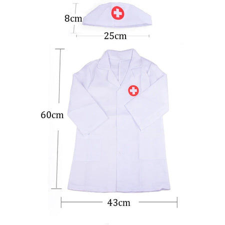 Kids Doctor/Nurse Clothing with Hat Children Cosplay Costumes Halloween Play the Role Props Uniform for Boys and Girls TMZ