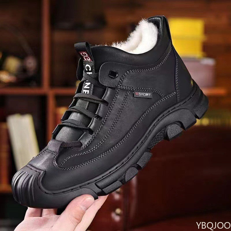 New winter cotton shoes men's velvet thickened warm snow boots casual shoes soft-soled non-slip cotton shoes outdoor sports