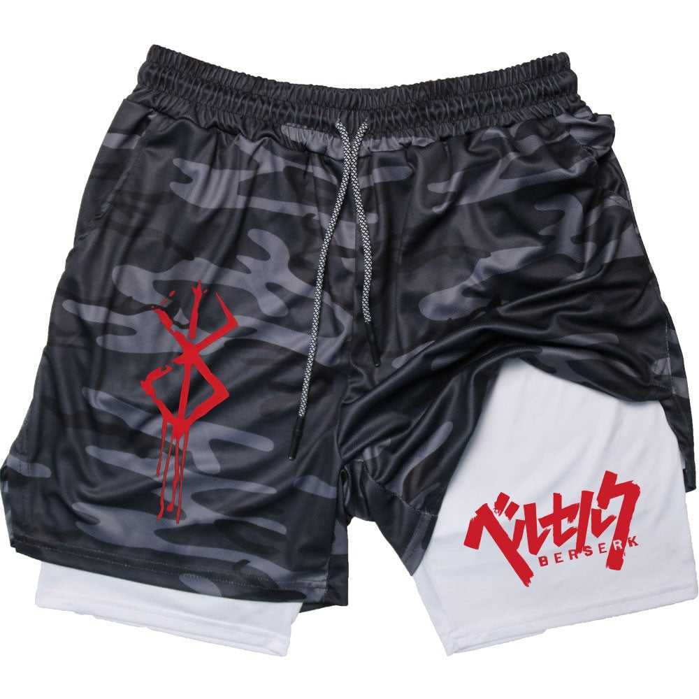 Men's High-Performance 2-in-1 Sport Shorts - Running Compression Training Yoga Fitness Workout Shorts with Pockets