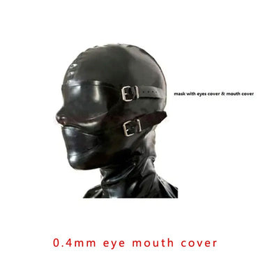 Latex Catsuit Sexy Fetish Hoods 100% Natural Latex Materials  with Back Zip Adults Latex Mask Unisex Handmade Head