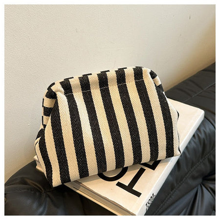 Woven Crochet Purses for Women Beach Clutch Handbags Dumpling Hobo Casual Colorblock Bag Ladies Ruched Cloud Purse