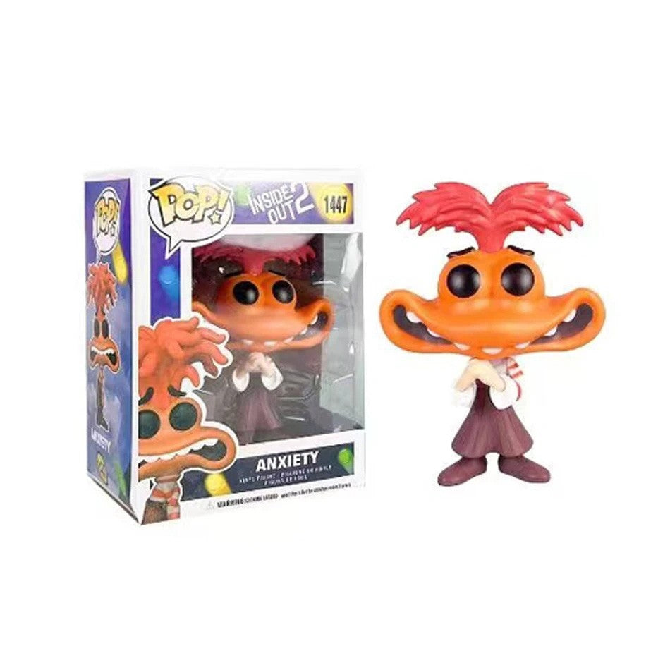 Anime inside out 2 Joy Anxiety Anger Sadness Disgust Fear POP Figure Action Toys Cartoon Movie PVC Doll Figurines
