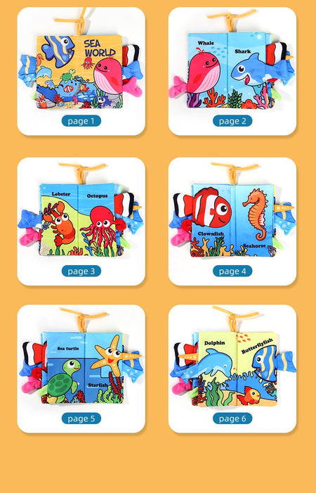 Baby Cloth Book Baby Toys 0-3 Year Old Infant Early Education Toys 6 Pages Cloth Book