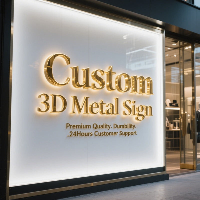 Custom Business Sign Large Illuminated Logo Metal 3D LED Letter Durable LED Backlit Signage Name Outdoor Shop Door Head