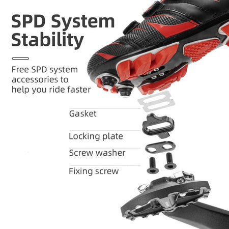 ROCKBROS Bicycle Lock Pedal 2 In 1 Anti-slip Lock Nylon Pedal MTB Bike Pedals Flat Cleat Platform Shimano SPD Bike Accessories