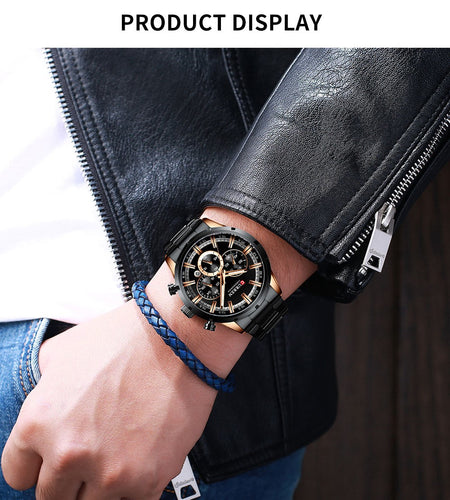 CURREN Men Watch Top Brand Luxury Sports Quartz Mens Watches Full Steel Waterproof Chronograph Wristwatch Men Relogio Masculino