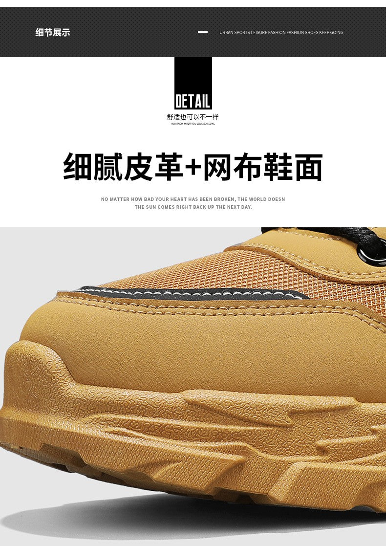 Men's work boots winter lace-up men's shoes warm safety platform size 44 Promotion designer anti-slip fashion