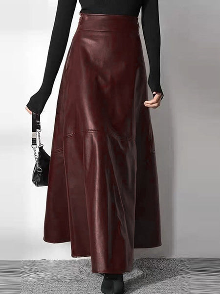 ZANZEA Women's PU Leather Maxi Skirt 2023 Spring Elegant OL Long Saias Fashion Solid Mujer Faldas Casual High Waist Zipper Jupe
