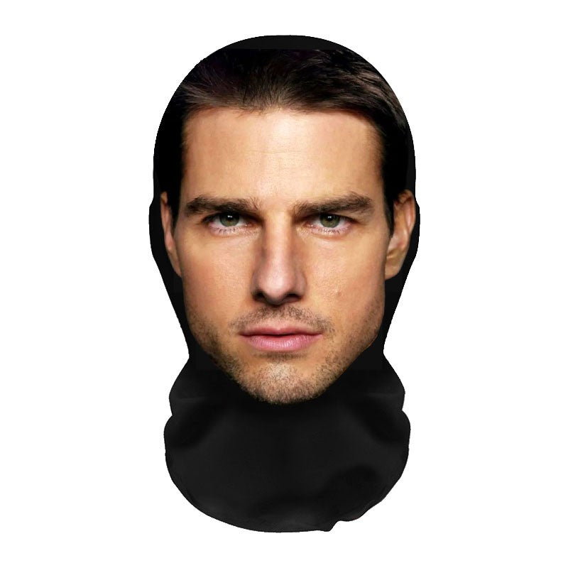 Fashion Mask for 2026 Halloween Cosplay Headwear Hip Hop Hood Hat Headgear 3D Celebrity Face Mask Elastic Mesh