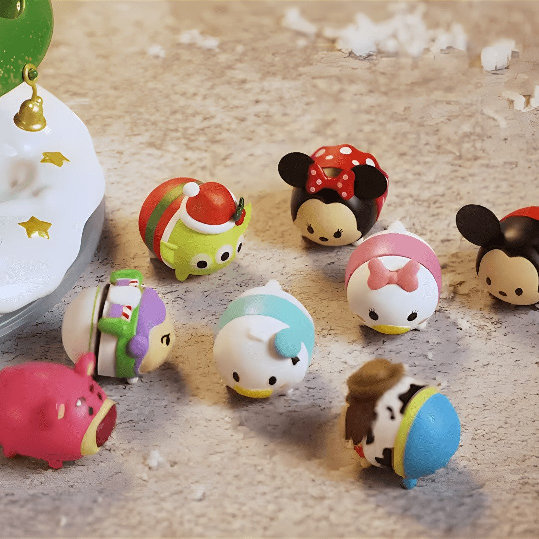 Disney Tsum Tsum Christmas Tree Mickey Woody Buzz Donald Duck Alien Action Figures Mini Dolls Kids Toys Model for Children Gift