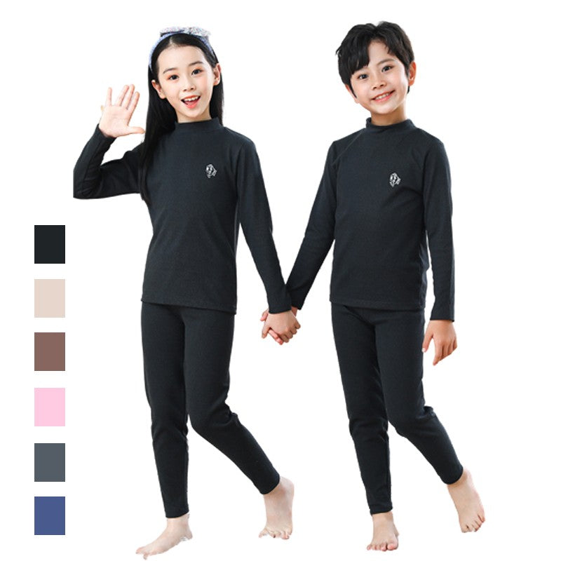 Kids Pajama Sets Autumn Winter Thermal Underwear Suit Girls Boys Cotton Outfits 3-14 Years Teens Clothes No Trace Warm Sleepwear