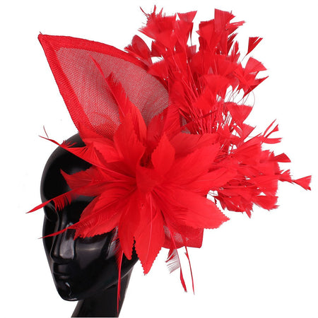 Royal Blue Gorgeous Fascinator Hat With Clips Elegant Women Fancy Feathers Wedding Hats Bridal Hair Accessories Lady Millinery
