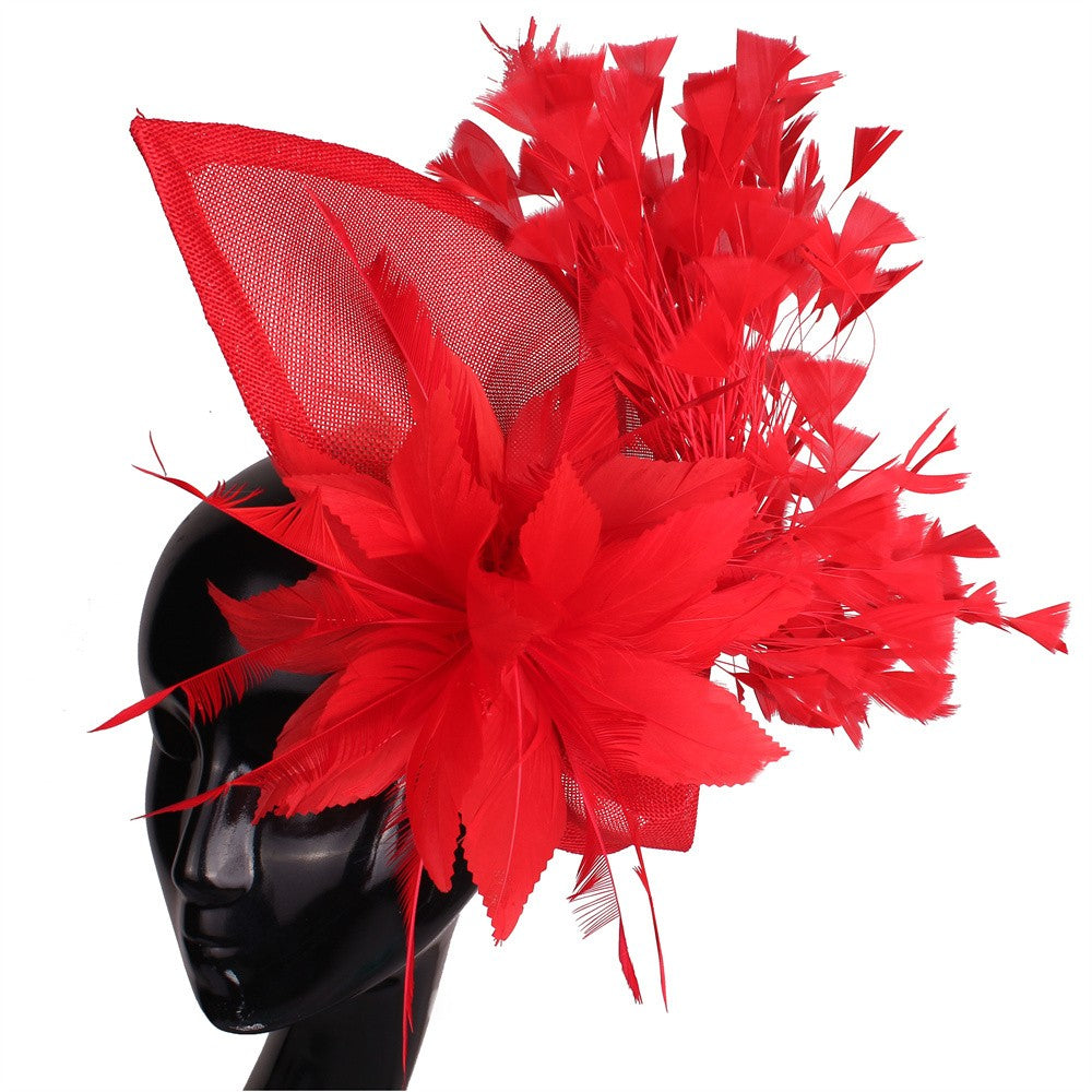 Royal Blue Gorgeous Fascinator Hat With Clips Elegant Women Fancy Feathers Wedding Hats Bridal Hair Accessories Lady Millinery