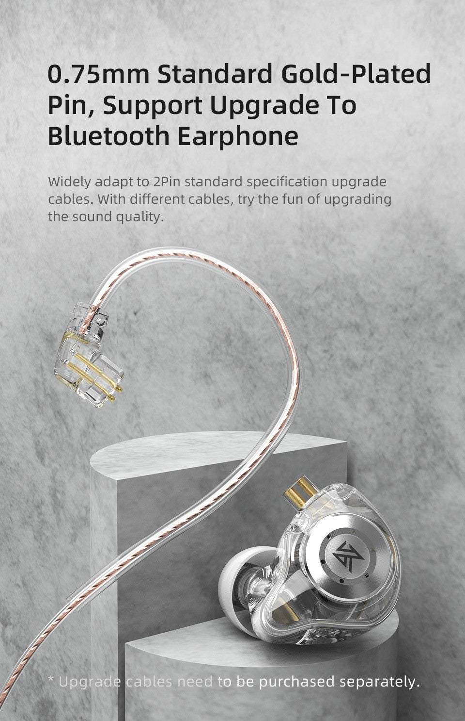KZ EDX PRO Dynamic Earphones HIFI Bass Earbuds In Ear Monitor Sport Noise Cancelling Headset