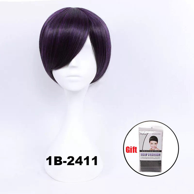 Snoya 30cm synthetic short Wig purple blue red yellow high temperature fiber Wig Costume Party Cosplay Wig 23 colors