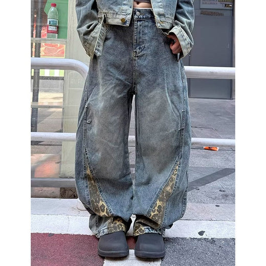 2025 Vintage Women Burgundy Jeans High Waist Y2K Designed American Style Streetwear Denim Pants Casual Female 90S Trousers