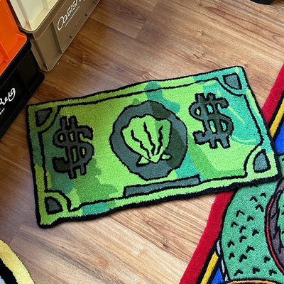 VIKAMA Coin Pattern Rug SpongeBob Style Home Bedroom and Living Room Floor Mat Non-Slip Anti-Fouling Carpet Home Decoration