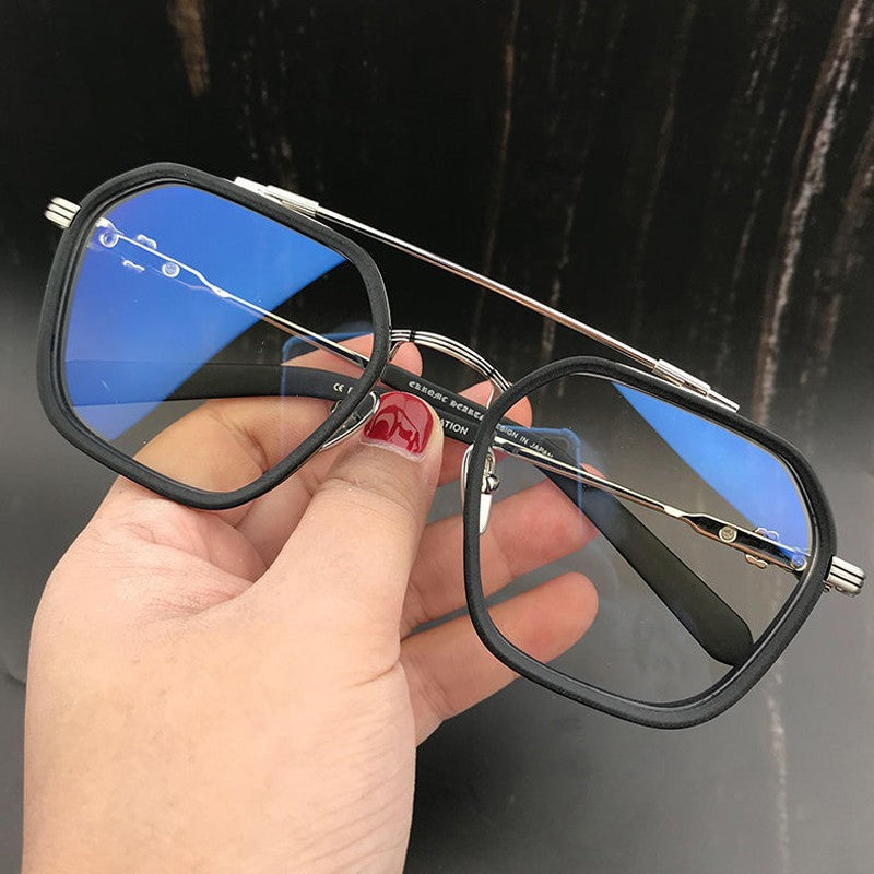 Oversized Myopia Glasses Matte Frame Double Beam Square Blue Light Blocking Men Women Computer Eyewear Diopter -0.5 to -6.0