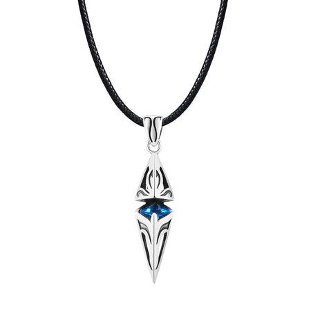 Vnox Stylish Blue Stone Necklaces for Men, Stainless Steel Cube Geometric Pendant Collar Jewelry, Birthday Party Gifts for Him