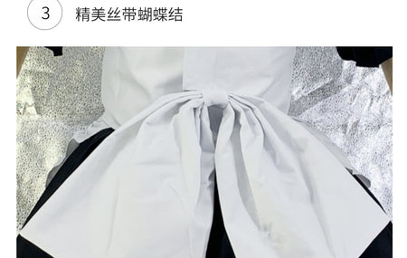 Cute Japanese Maid Outfit Sweet Lolita Cosplay Costume Black White Uniform Full Set Gothic Lace Party Halloween Stage Wear
