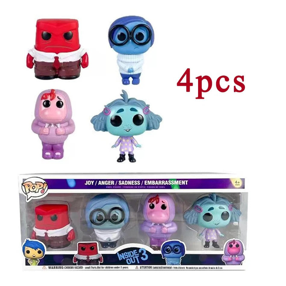 Anime inside out 2 Joy Anxiety Anger Sadness Disgust Fear POP Figure Action Toys Cartoon Movie PVC Doll Figurines