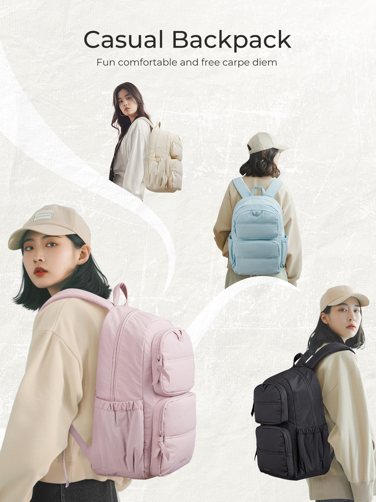 BAGSMART Laptop Backpack Large Capacity Women Casual Travel Bag College School Backpack For Boys Girls