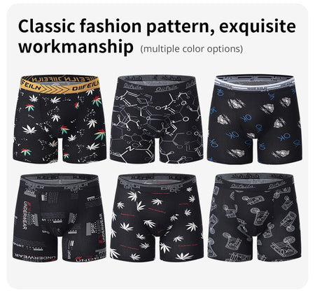 5/7/10 Pcs Men's Long Sports Parent-child Underwear Teenagers To Adults Multi-size Mix And Match Boyshort Elastic Waist Shorts