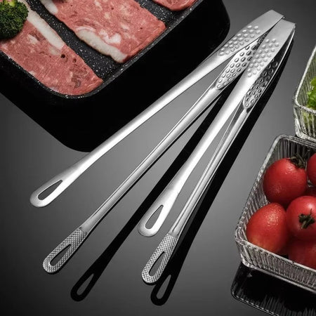 Stainless Steel Kitchen Tongs for Barbecue, Grill, Cooking, Salad, Meat, Buffet, and BBQ Tools – Versatile Food Tongs Clip