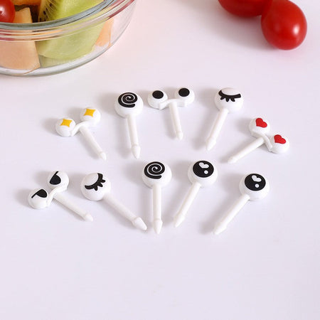 10/30/50Pcs Mini Skewers Cute Cartoon Eyes Kawai Lunch Bento Box Food Fruit Picks Fork Sticks Buffet Sandwich Toppers Decor fork