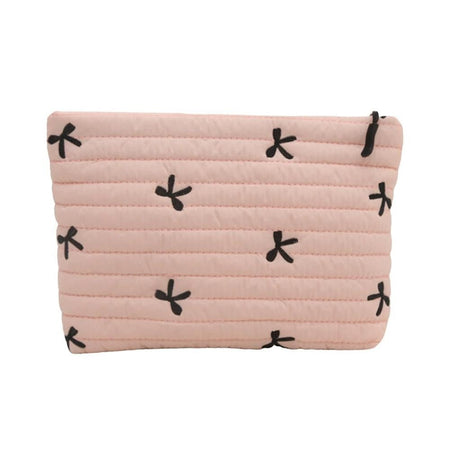 Ins Bow Embroidered Cosmetic Bag Portable Women's Bag Fashion Oxford Cloth Butterfly Print Cosmetic Bag Travel Wash Storage Bag