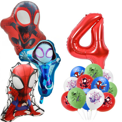 Spidey Giant Balloons Red Spider Aluminum Foil Balloon Superhero Birthday Party Decoration Party Photo Props Baby Shower Globos