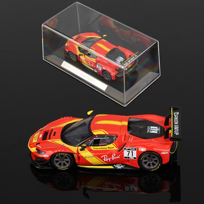 Bburago 1:43 Race Car Model With Dust Cover Series Alloy Miniature Diecast Racing Static Toy 499P 296 GT3 963 911 GT3 SC63 Fxxk