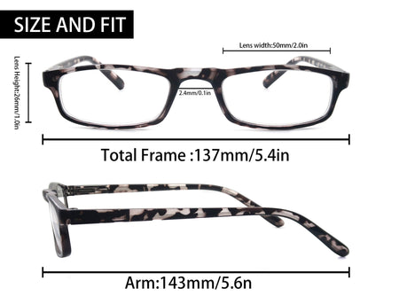 Women Men Reading Glasses Classic Small Rectangle Frame Spring Hinge Ulrta Comtable Wear Readers Eyeglass with Diopters