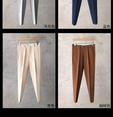 Slim Fit Trousers for Men Tressed Man Suits Pants Cheap Summer 2025 New in Dress Work Wear Elegant Suit Pants Clothes Z107