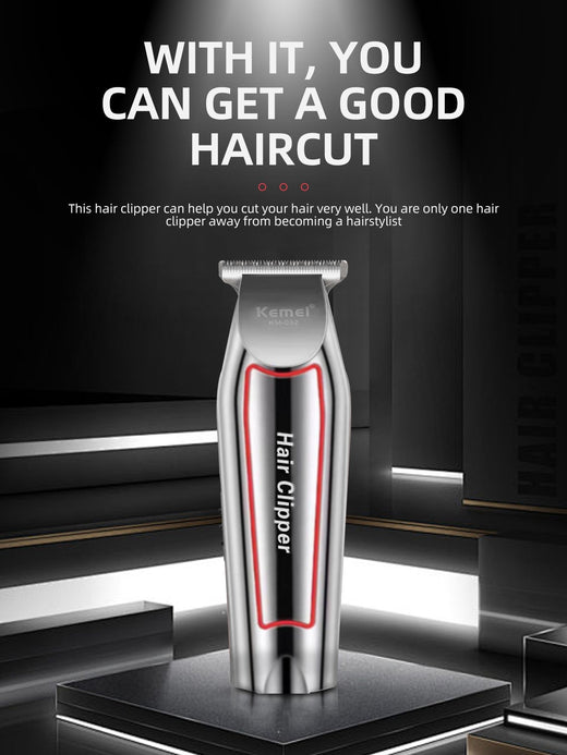 Kemei Professional Alloy Hair Trimmer Electric Beard Trimmer Rechargeable Hair Clipper Haircut Machine for Men KM-032